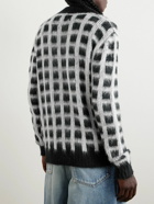 Marni - Checked Brushed Knitted Cardigan - Black