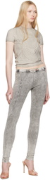 Diesel Gray Athena-Dnm Leggings