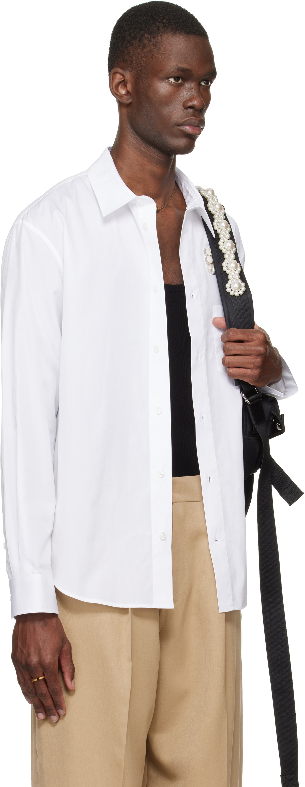 Simone Rocha White Embellished Classic Shirt