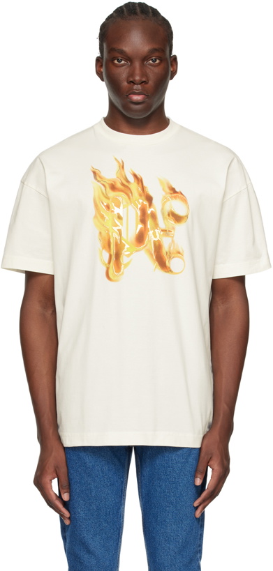 Photo: Palm Angels Off-White Burning Monogram T-Shirt