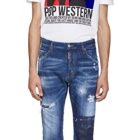 Dsquared2 Blue Cropped Flare Jeans