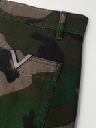 Valentino Garavani - Straight-Leg Camouflage-Print Canvas Cargo Shorts - Green