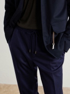 Slowear - Incotex Tapered Cashmere-Flannel Drawstring Trousers - Blue