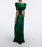 Rodarte Lace-trimmed silk satin gown