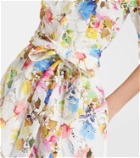 Monique Lhuillier Floral silk-blend lace shirt dress
