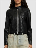 Y/PROJECT Faux Leather Biker Jacket with Hooks