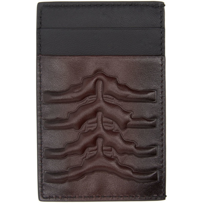 Photo: Alexander McQueen Burgundy and Black Rib Cage Card Holder