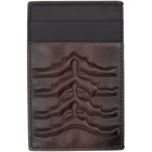 Alexander McQueen Burgundy and Black Rib Cage Card Holder