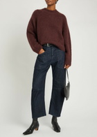 Nili Lotan Tomaso Cashmere and Silk-blend Jumper Burgundy