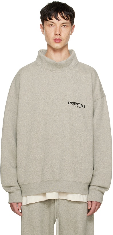 Photo: Essentials Gray Mock Neck Sweatshirt
