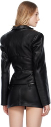 Lado Bokuchava Black Shibari Faux-Leather Blazer