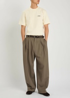 Jacquemus Le T-shirt Logo-embroidered Cotton T-shirt Beige