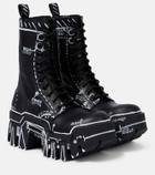 Balenciaga - Bulldozer lace-up leather ankle boots