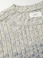 Mr P. - Dégradé Crocheted Cashmere and Wool-Blend Sweater - Blue