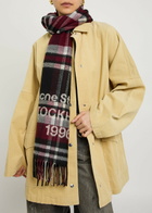 Acne Studios Logo-intarsia Checked Wool-blend Scarf - Black - One Size