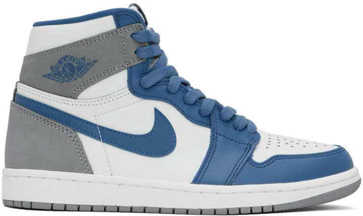 Photo: Nike Jordan Blue & White Air Jordan 1 Sneakers