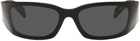 Prada Eyewear Black Wraparound Sunglasses