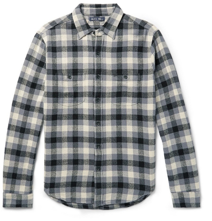 Photo: Alex Mill - Checked Cotton-Flannel Overshirt - Anthracite