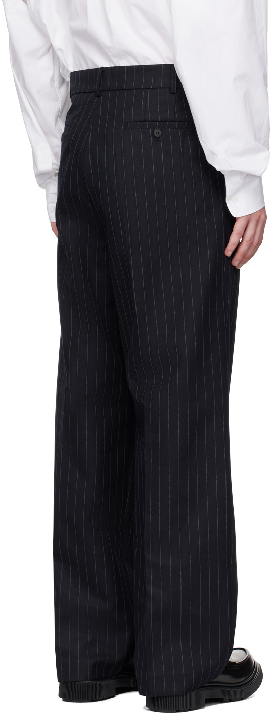 The Frankie Shop Navy Pinstripe Beo Trousers