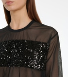 Junya Watanabe - Sequined mesh top