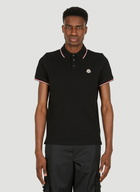 Stripe Trim Polo Shirt in Black