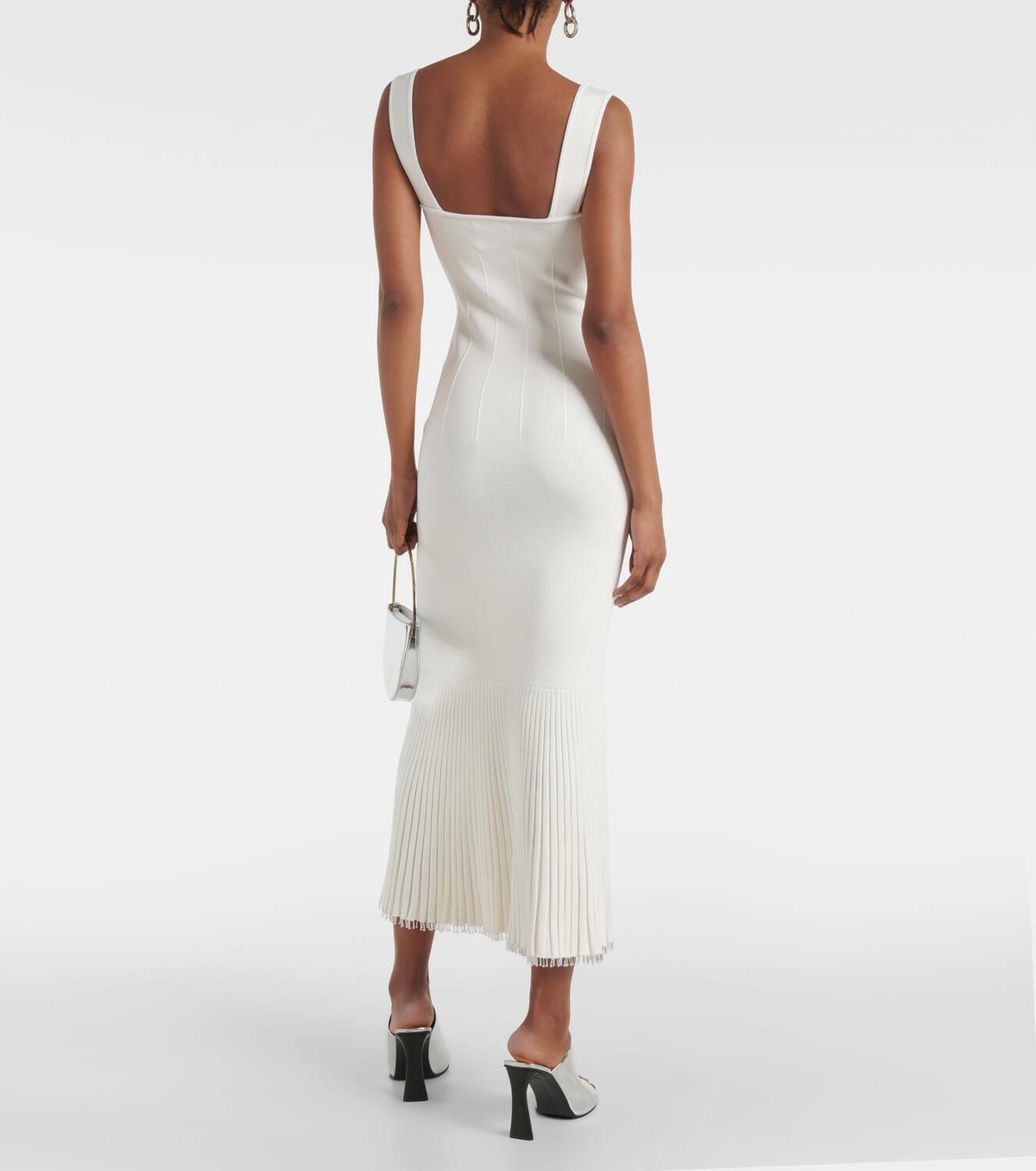 mairee dusty pink satin pleated midi dress Milly Pleated Midi Dress – AMUR