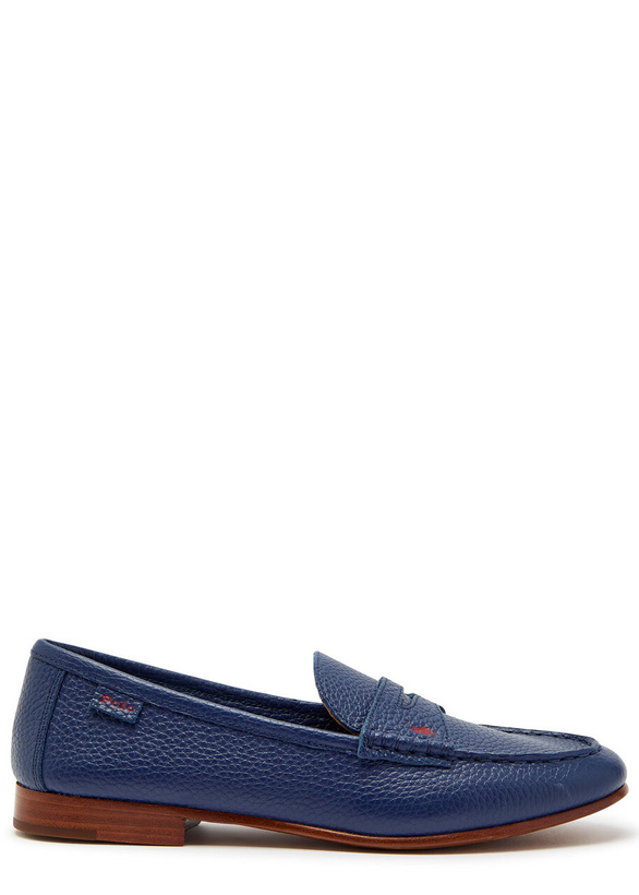 Photo: Polo Ralph Lauren Logo Pebbled Leather Loafers Black