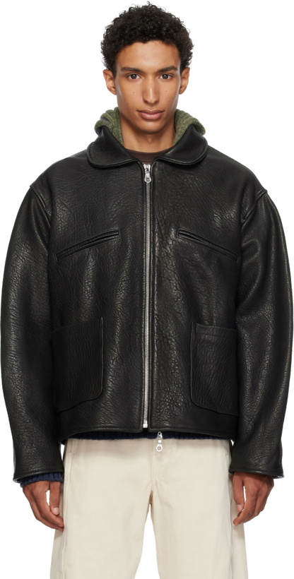 Photo: Cawley Black Flying Leather Jacket