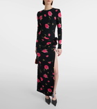 Magda Butrym Floral-appliqué gathered maxi dress