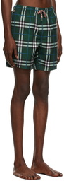 Burberry Green Check Print Swim Shorts