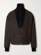 Maison Margiela - Wool Herringbone Bomber Jacket - Brown