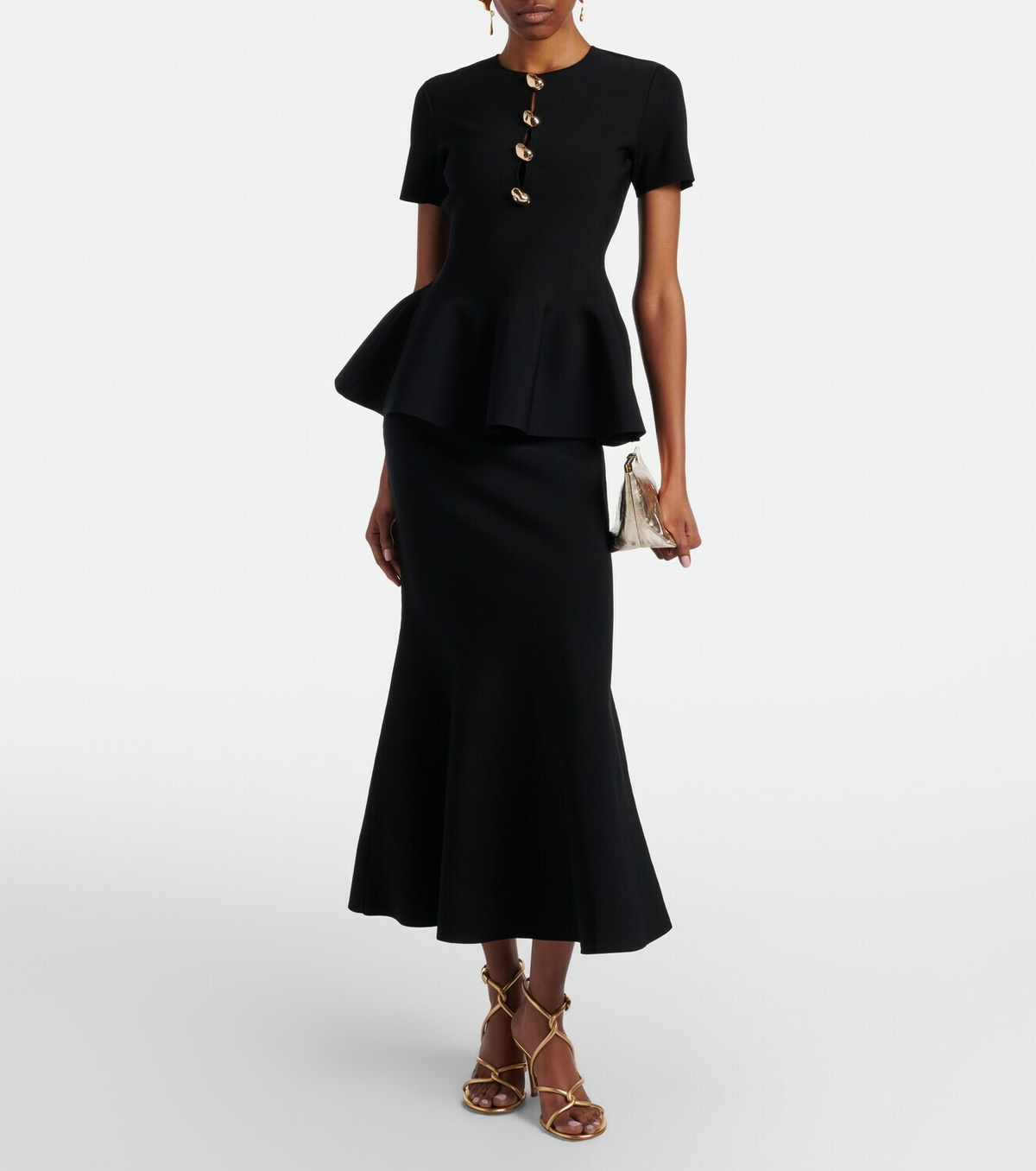 Roland Mouret Embellished peplum top