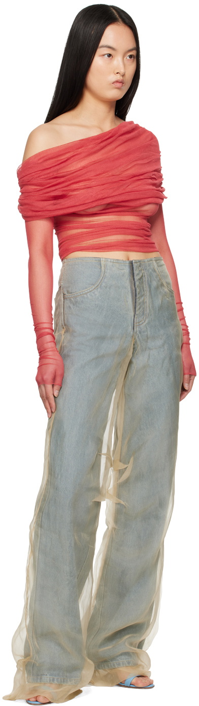Christopher Esber Blue Parchment Jeans