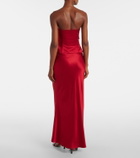 The Sei Draped silk charmeuse bustier