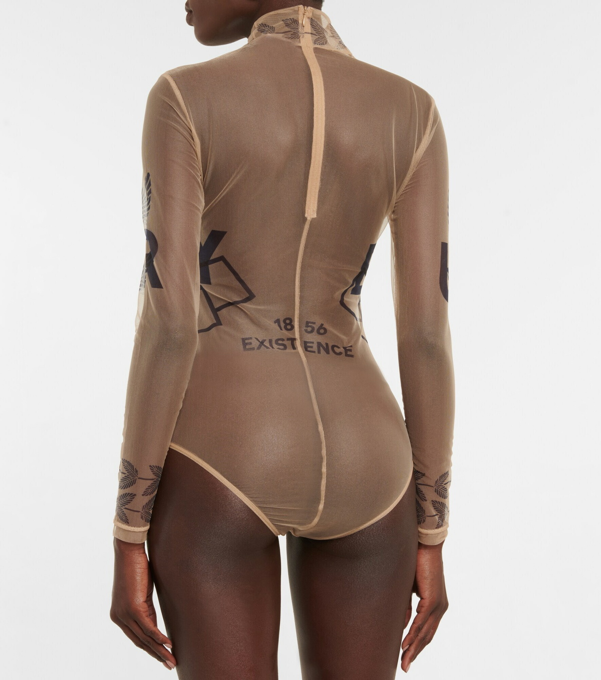 Burberry - Printed mesh mockneck bodysuit
