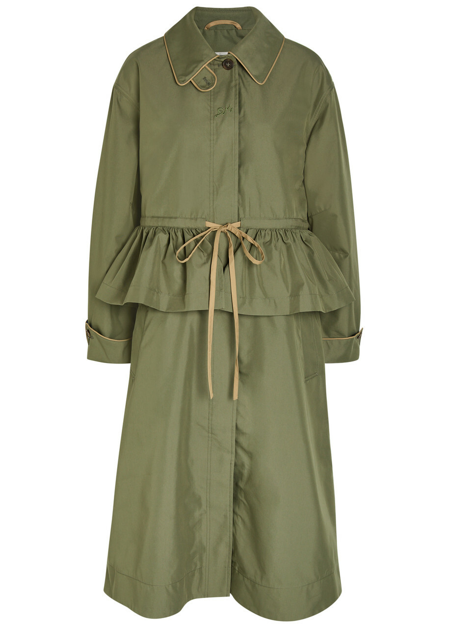 Damson Madder Myrtle Multi-way Cotton-blend Trench Coat Green