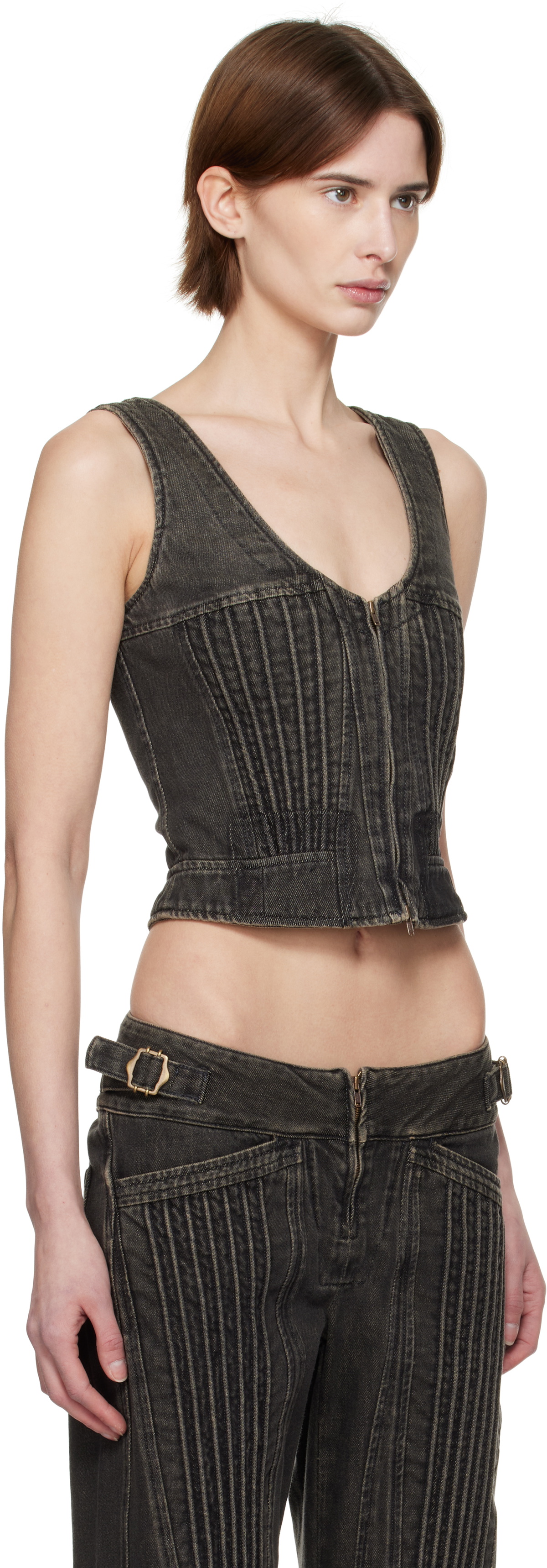 KNWLS Black Corded Corset