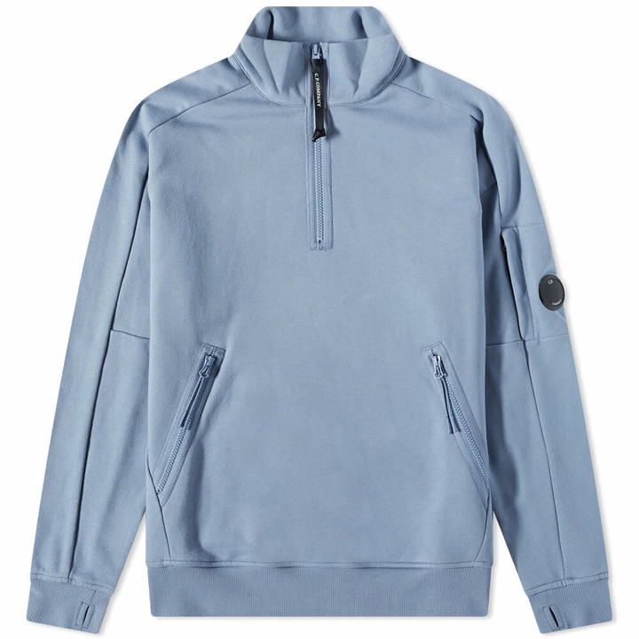 Photo: C.P. Company Men's Arm Lens Quarter Zip Sweat in Infinity