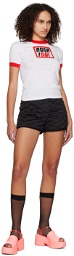 Anna Sui Black Quilted Hearts Shorts