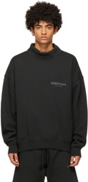 Essentials Black Pullover Mock Neck Sweatshirt