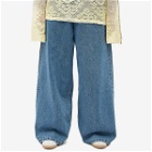 Ambush Women's Denim Baggy Pants in Light Blue