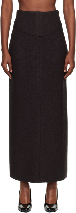 Photo: Lanvin Brown Pencil Maxi Skirt