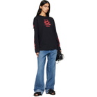 Simone Rocha Black 'Coming Up Roses' Print Long Sleeve T-shirt