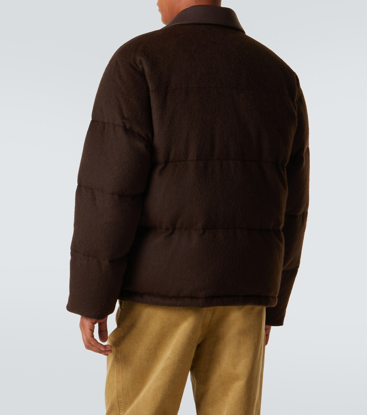 Auralee Leather-trimmed camel hair down jacket Auralee