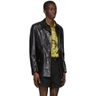 Sankuanz Black Leather Distressed Jacket