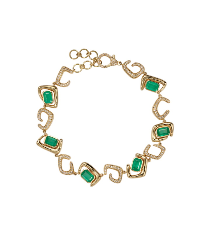 Photo: Shay Jewelry 18kt gold bracelet with emeralds and diamonds
