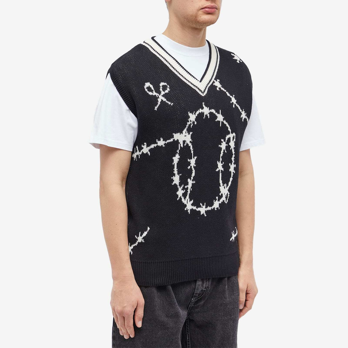 Palmes Men's Barbwire Knit Vest in Black