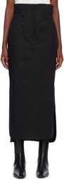 Mame Kurogouchi Black Vented Midi Skirt