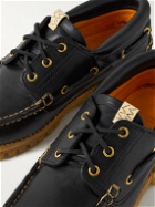 Visvim - Wallace Deck-Folk Leather Boat Shoes - Black