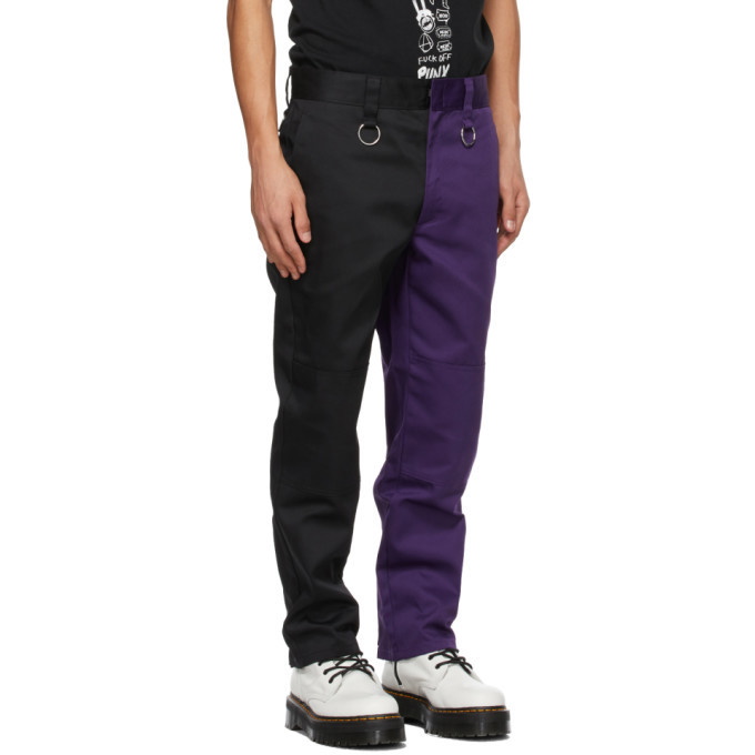 KIDILL Black and Purple Dickies Edition Bondage Trousers Kidill